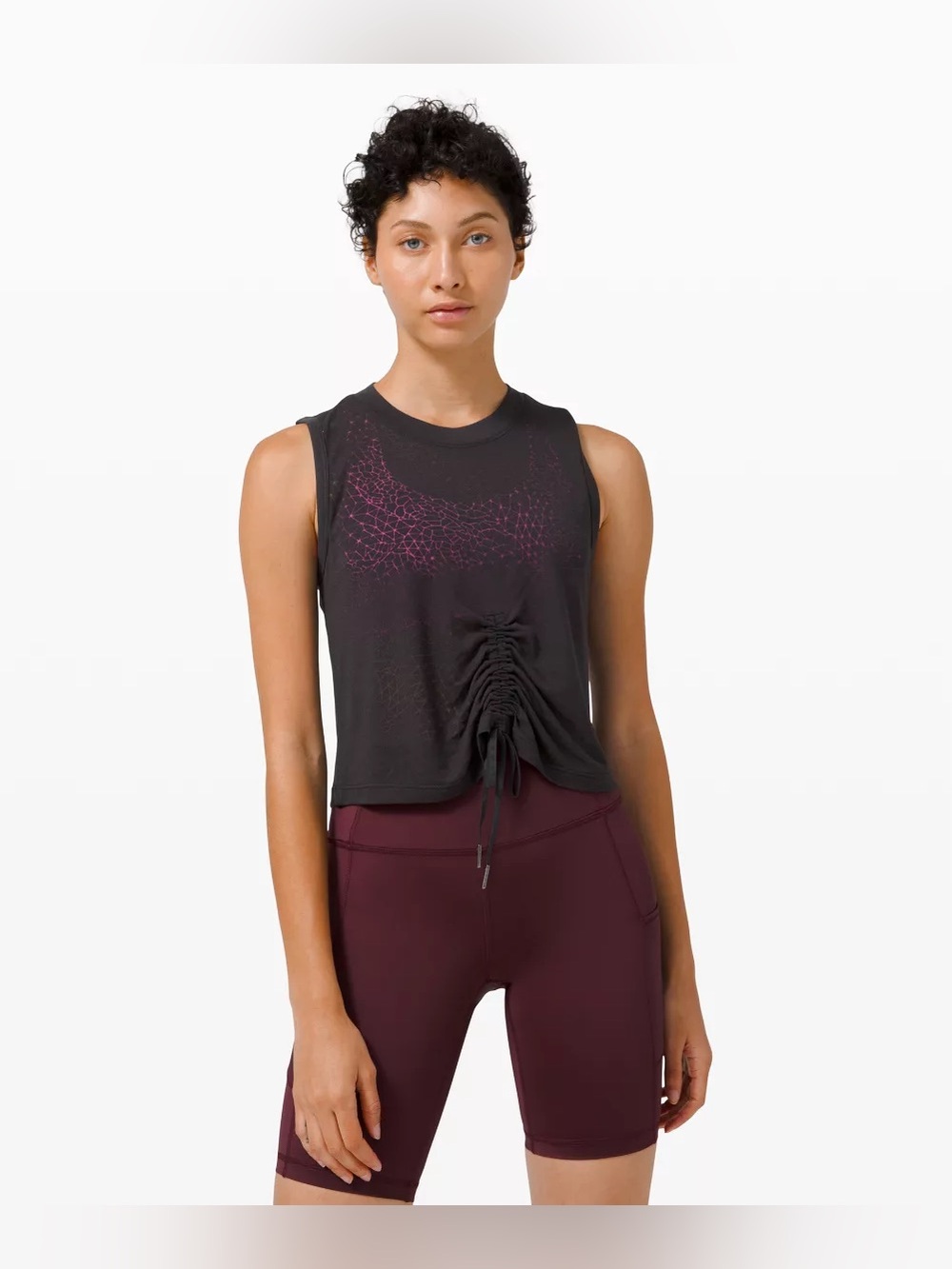 Lululemon Cinch Me Up Front Tank Size 10
Black